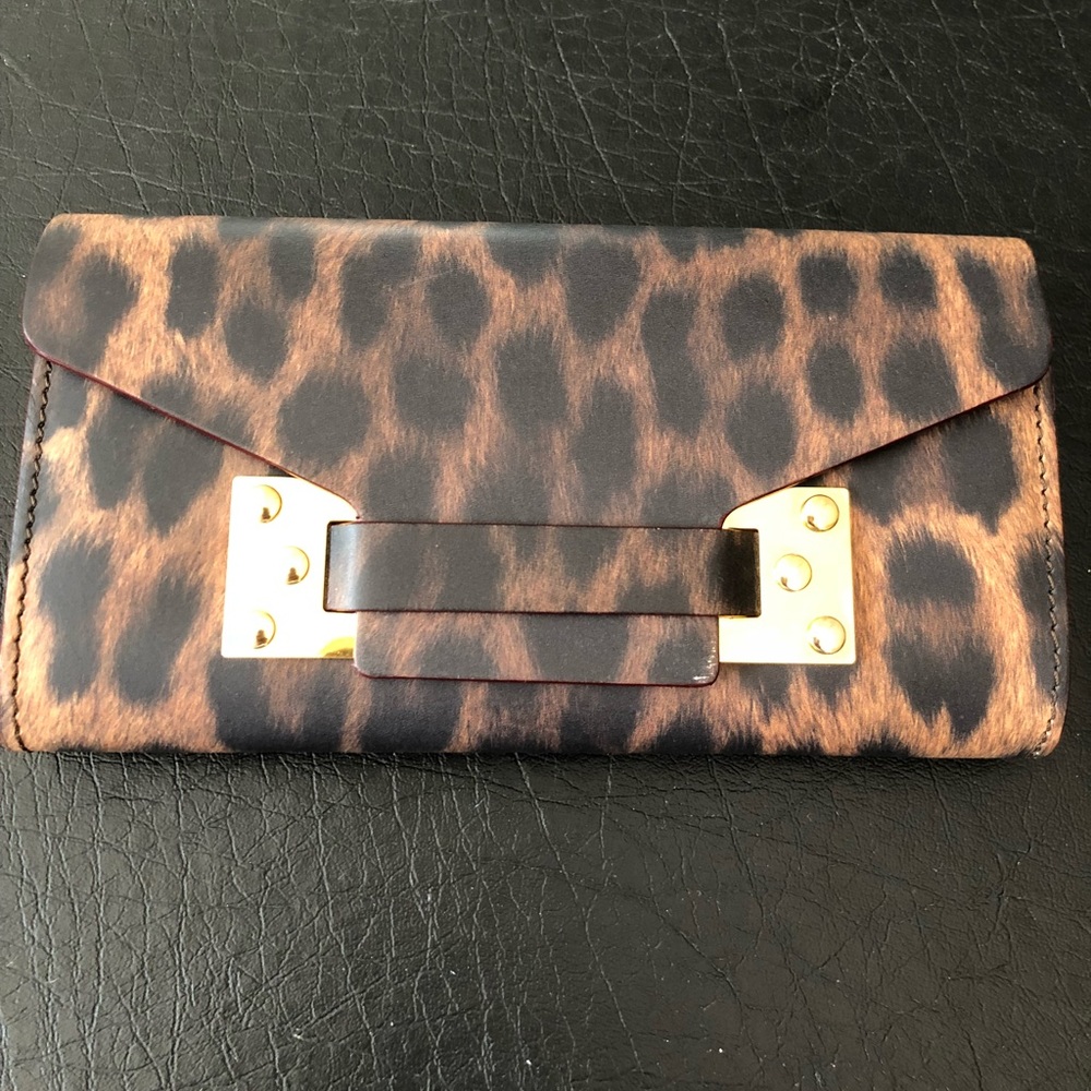 Sophie Hulme Leopard Envelope Wallet.